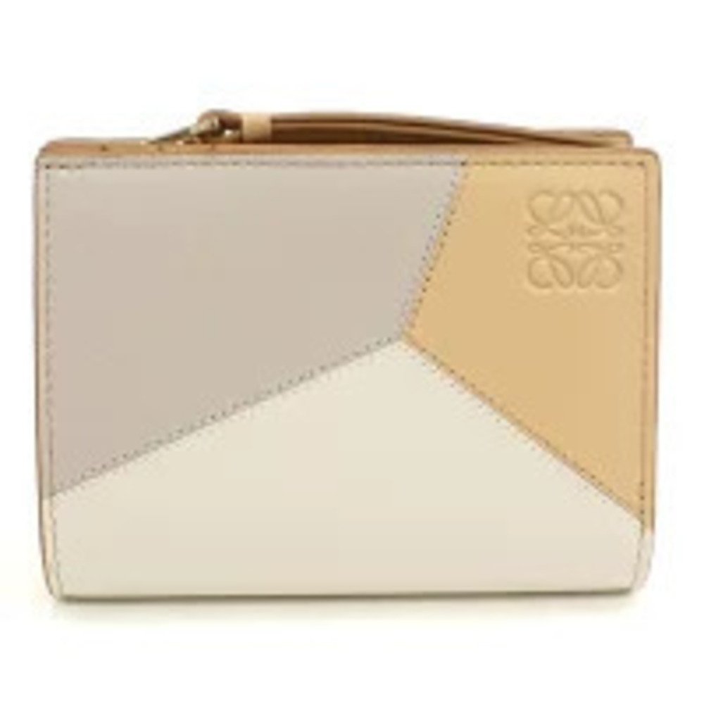Loewe Bi fold Wallet Puzzle Compact Beige Cream